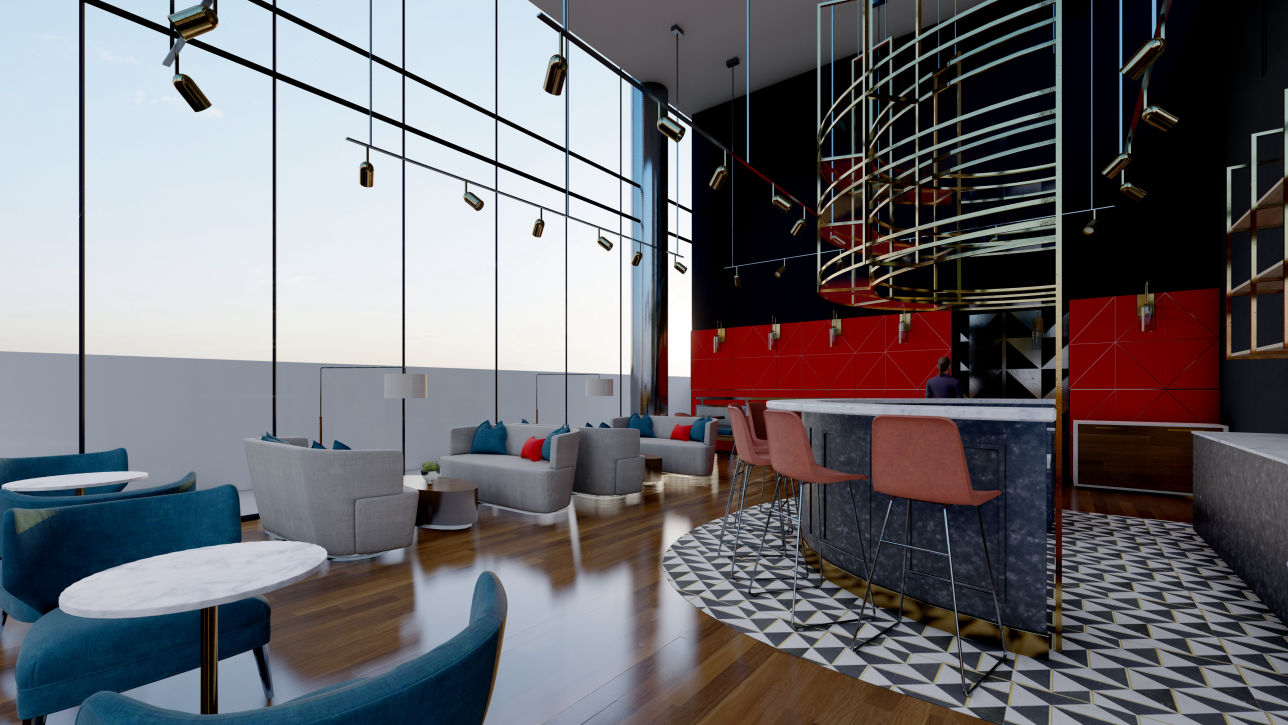 Union Hotel lobby render
