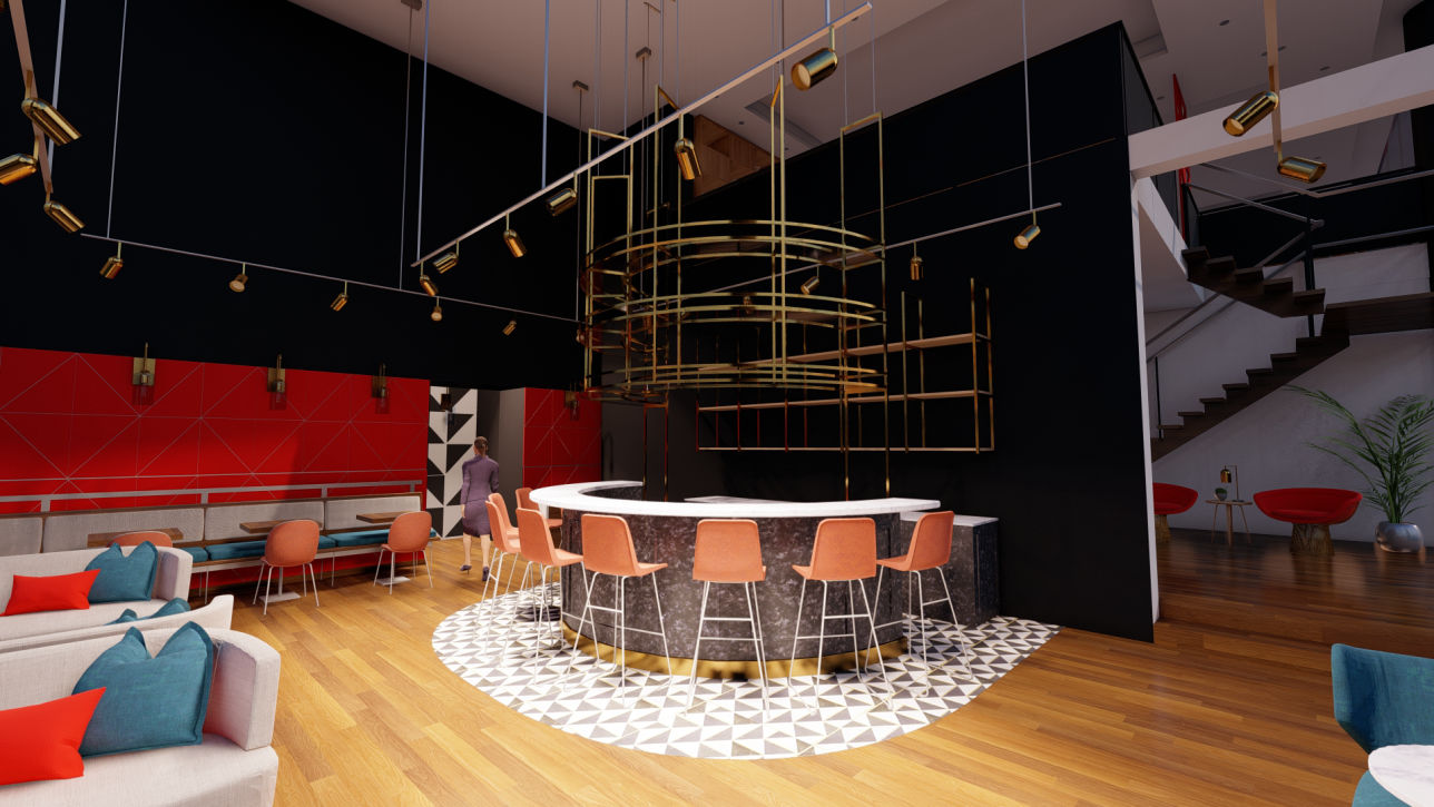 Union Hotel lobby render